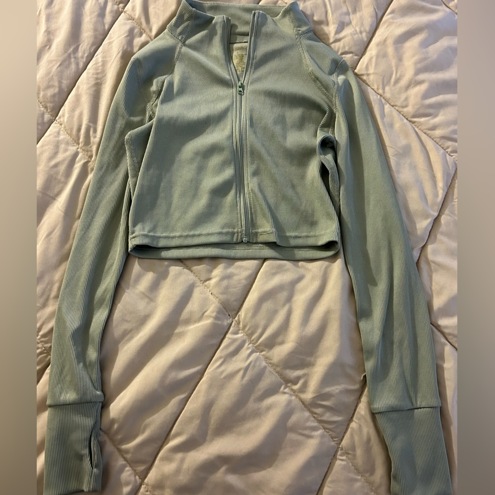 Sage Green Cropped Active Jacket